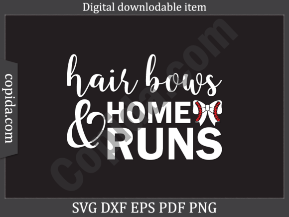 Download Hair Bows &amp; Home Run Svg Printable File - Home run Collection