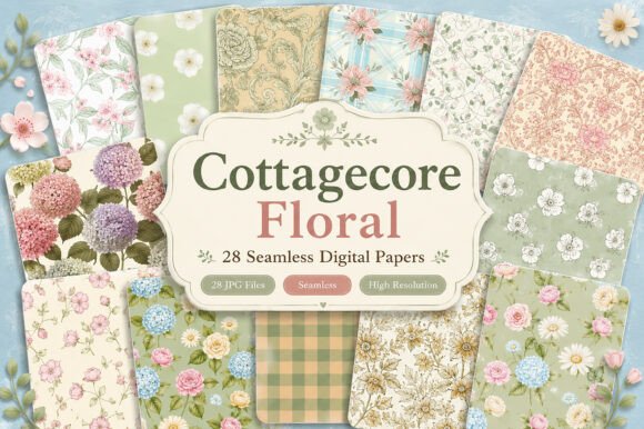 Download Cottagecore Floral Seamless Pattern - Cottagecore Collection