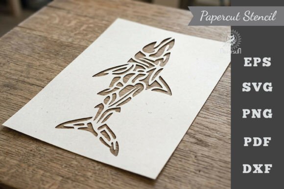 Download Shark Stencil Paper Cutting - Premium Resources